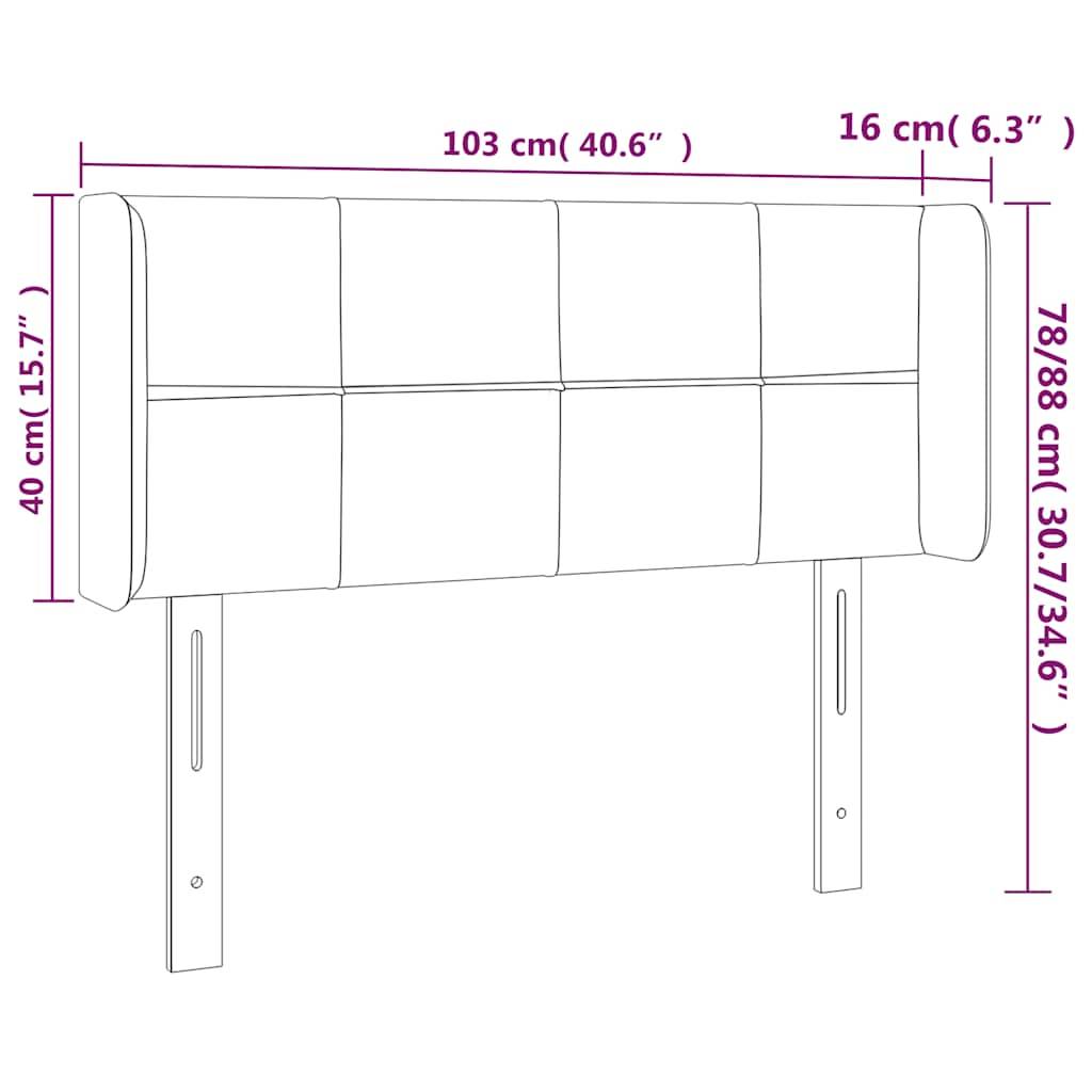 vidaXL Kopfteil mit Ohren Dunkelgrün 103x16x78/88 cm Samt