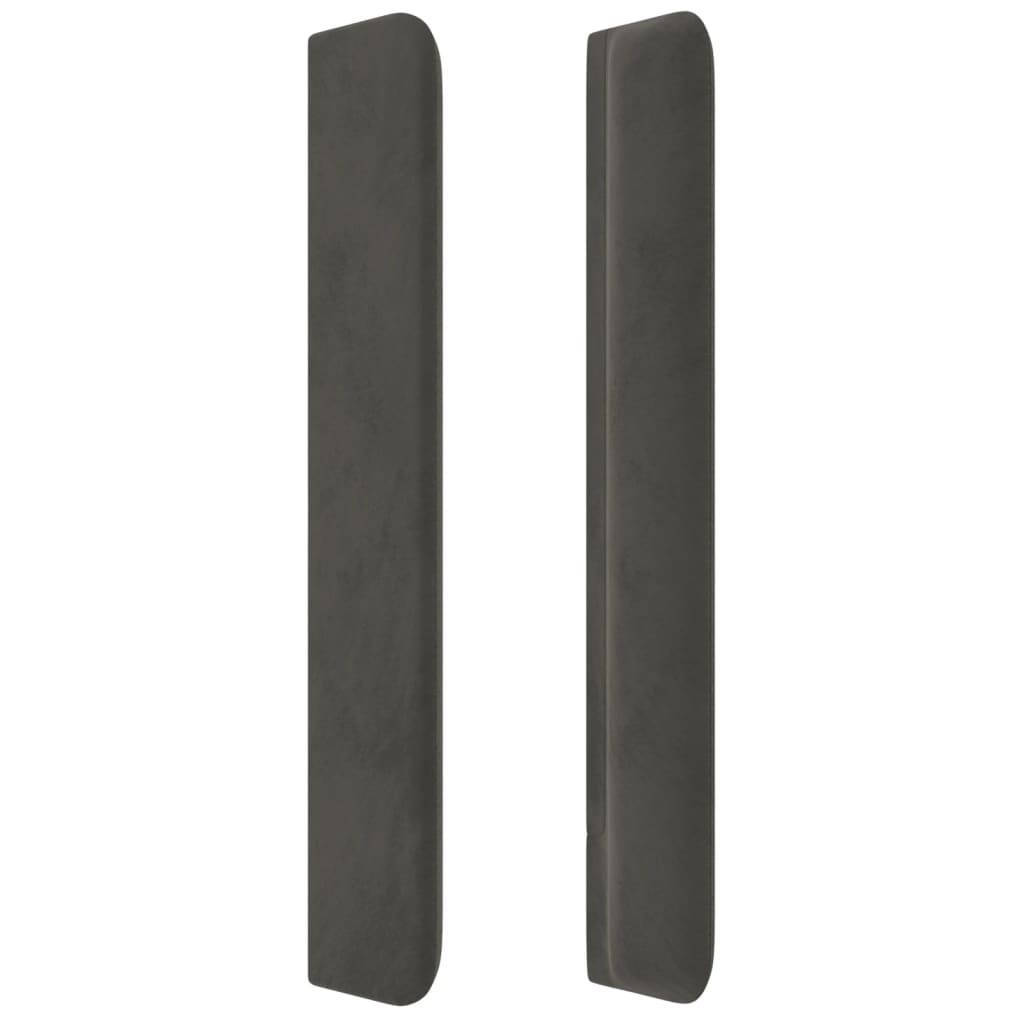 vidaXL Kopfteil mit Ohren Dunkelgrau 93x16x118/128 cm Samt