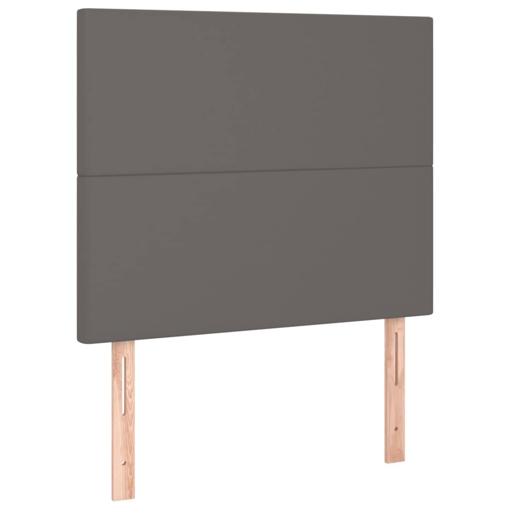 vidaXL LED Kopfteil Grau 100x5x118/128 cm Kunstleder