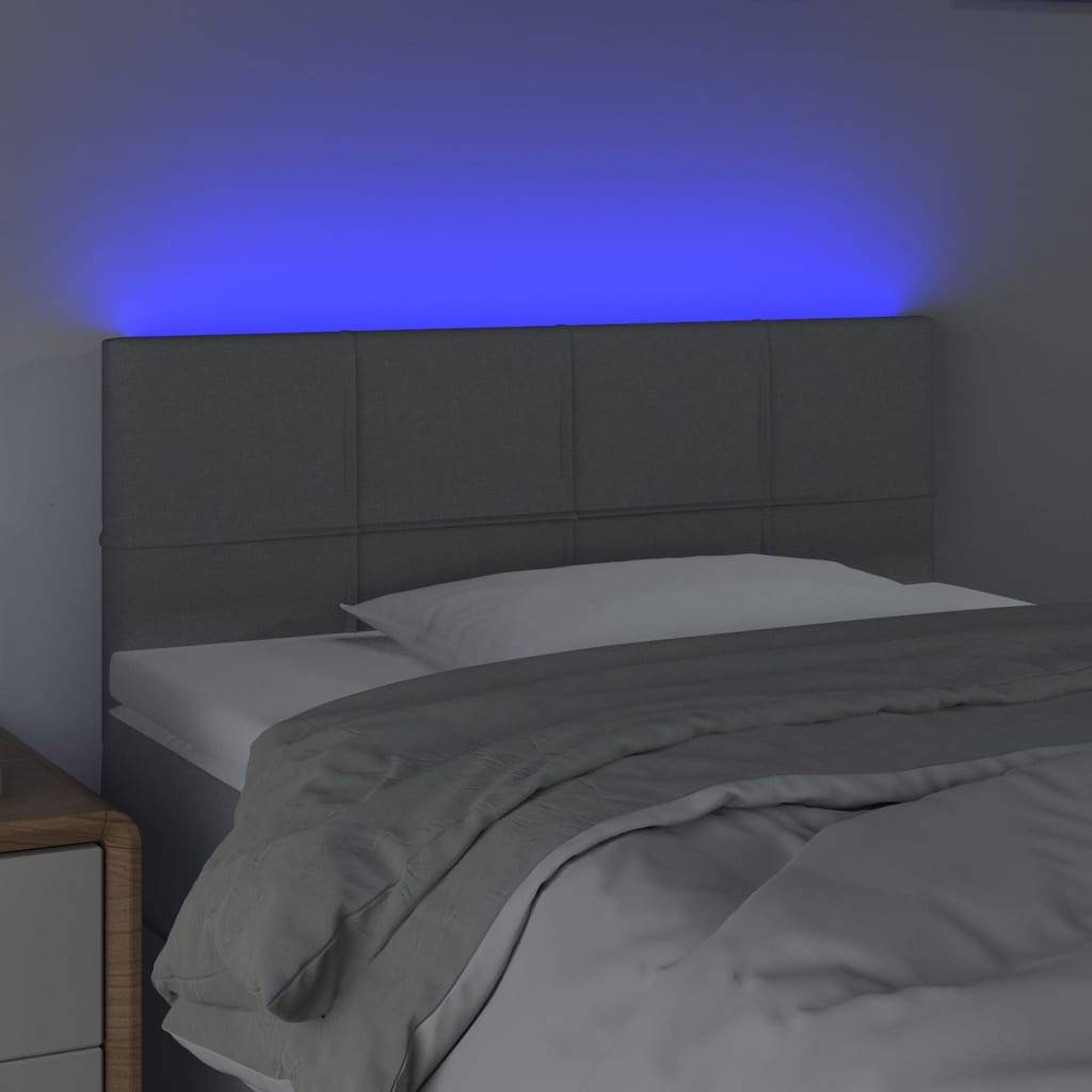 vidaXL LED Kopfteil Hellgrau 90x5x78/88 cm Stoff