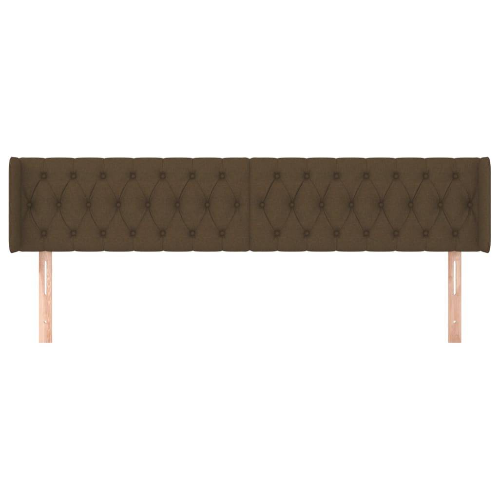vidaXL Kopfteil mit Ohren Dunkelbraun 183x16x78/88 cm Stoff