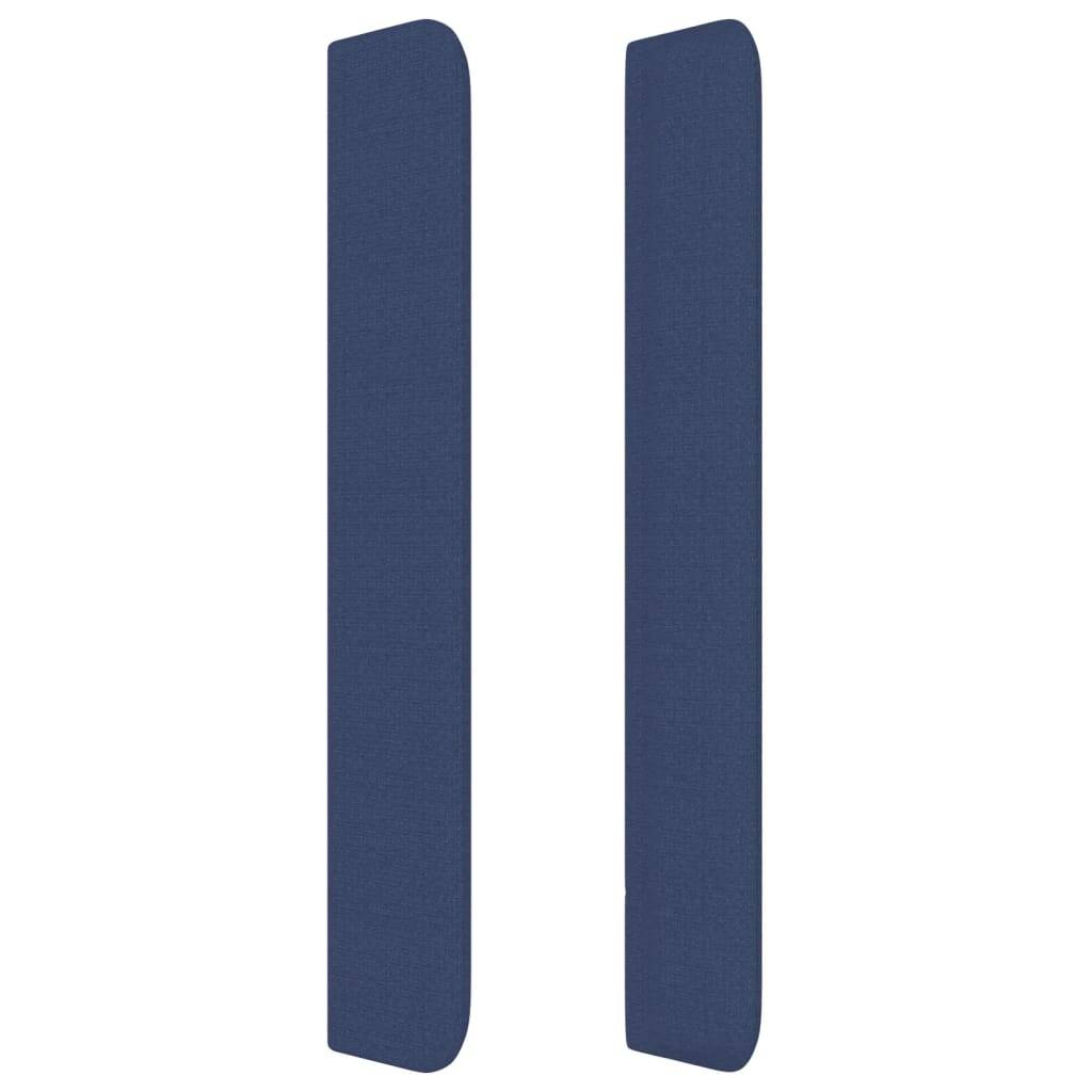 vidaXL Kopfteil mit Ohren Blau 147x16x118/128 cm Stoff
