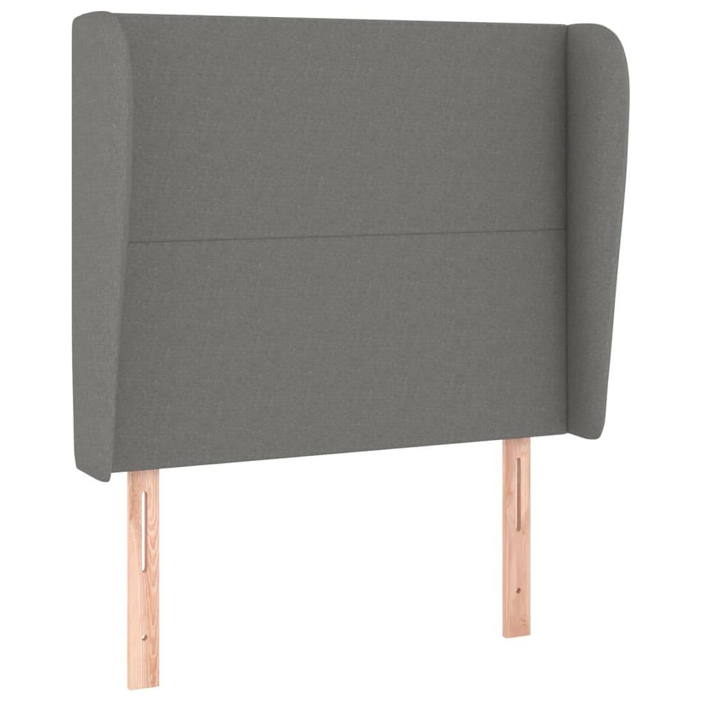vidaXL Kopfteil mit Ohren Dunkelgrau 93x23x118/128 cm Stoff