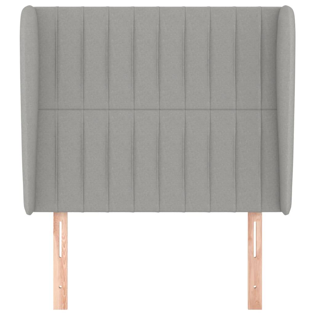 vidaXL Kopfteil mit Ohren Hellgrau 93x23x118/128 cm Stoff