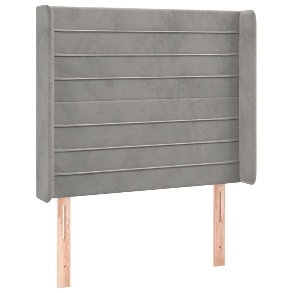 vidaXL LED Kopfteil Hellgrau 103x16x118/128 cm Samt