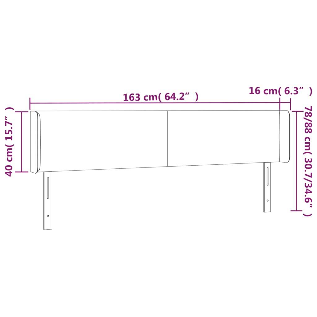 vidaXL Kopfteil mit Ohren Dunkelgrün 163x16x78/88 cm Samt