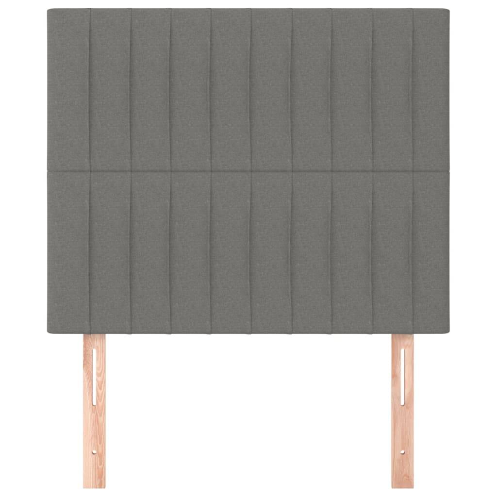 vidaXL Kopfteile 2 Stk. Dunkelgrau 80x5x78/88 cm Stoff