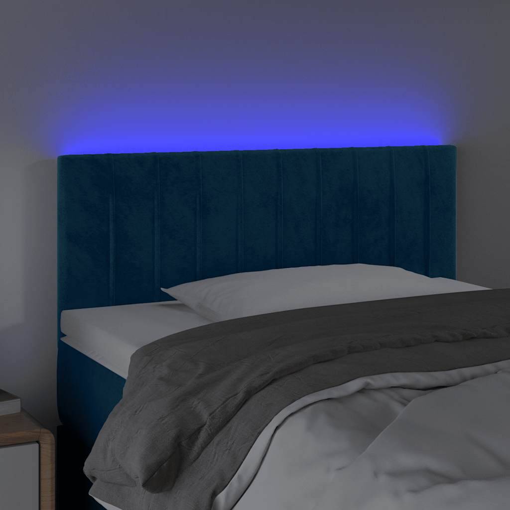 vidaXL LED Kopfteil Dunkelblau 100x5x78/88 cm Samt