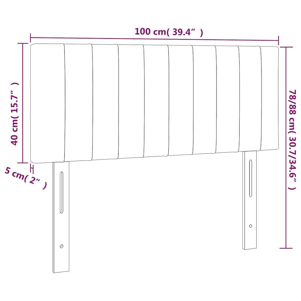 vidaXL LED Kopfteil Dunkelblau 100x5x78/88 cm Samt