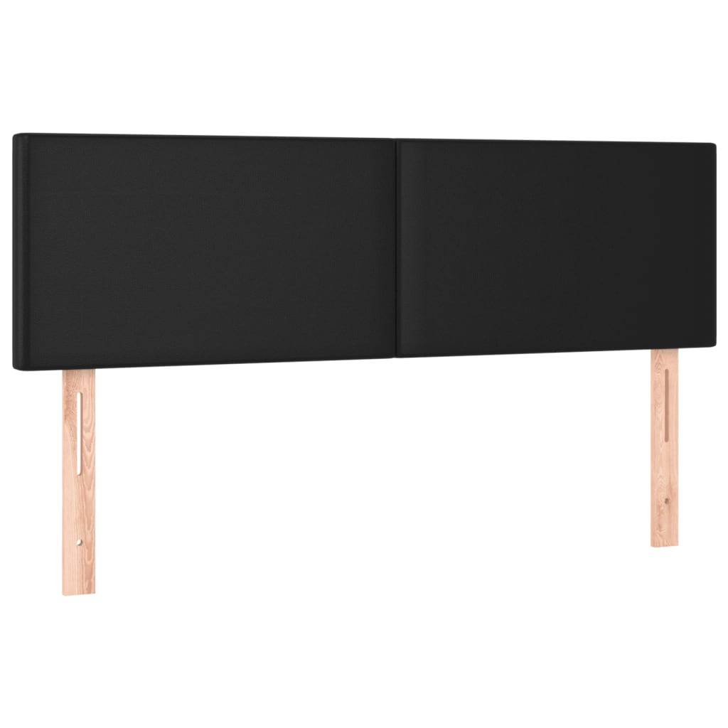 vidaXL LED Kopfteil Schwarz 144x5x78/88 cm Kunstleder
