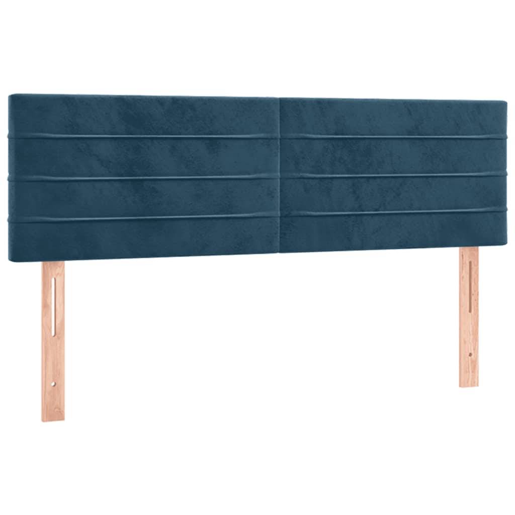 vidaXL Kopfteile 2 Stk. Dunkelblau 72x5x78/88 cm Samt