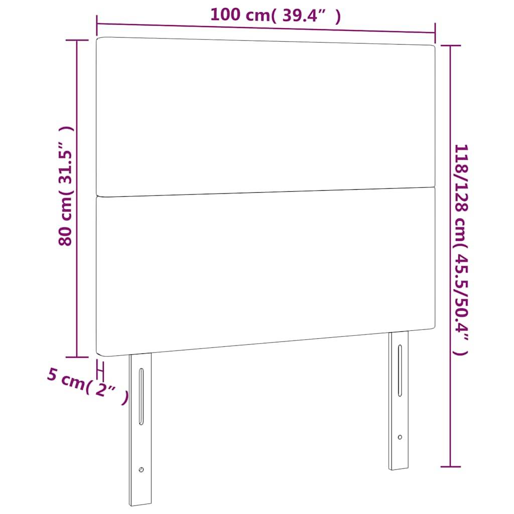 vidaXL LED Kopfteil Dunkelblau 100x5x118/128 cm Samt