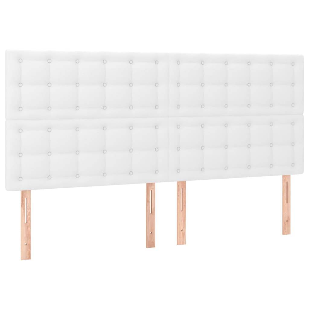vidaXL LED Kopfteil Weiß 180x5x118/128 cm Kunstleder