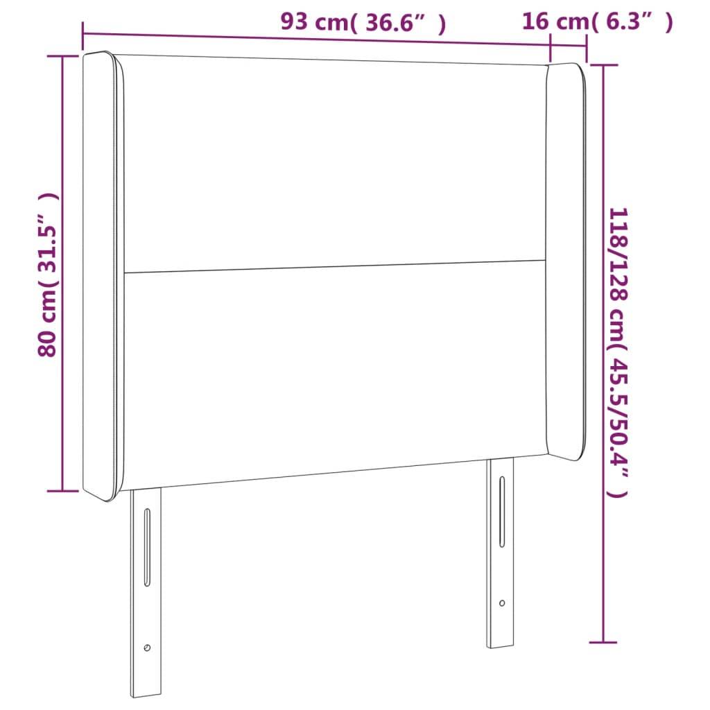 vidaXL LED Kopfteil Dunkelbraun 93x16x118/128 cm Stoff