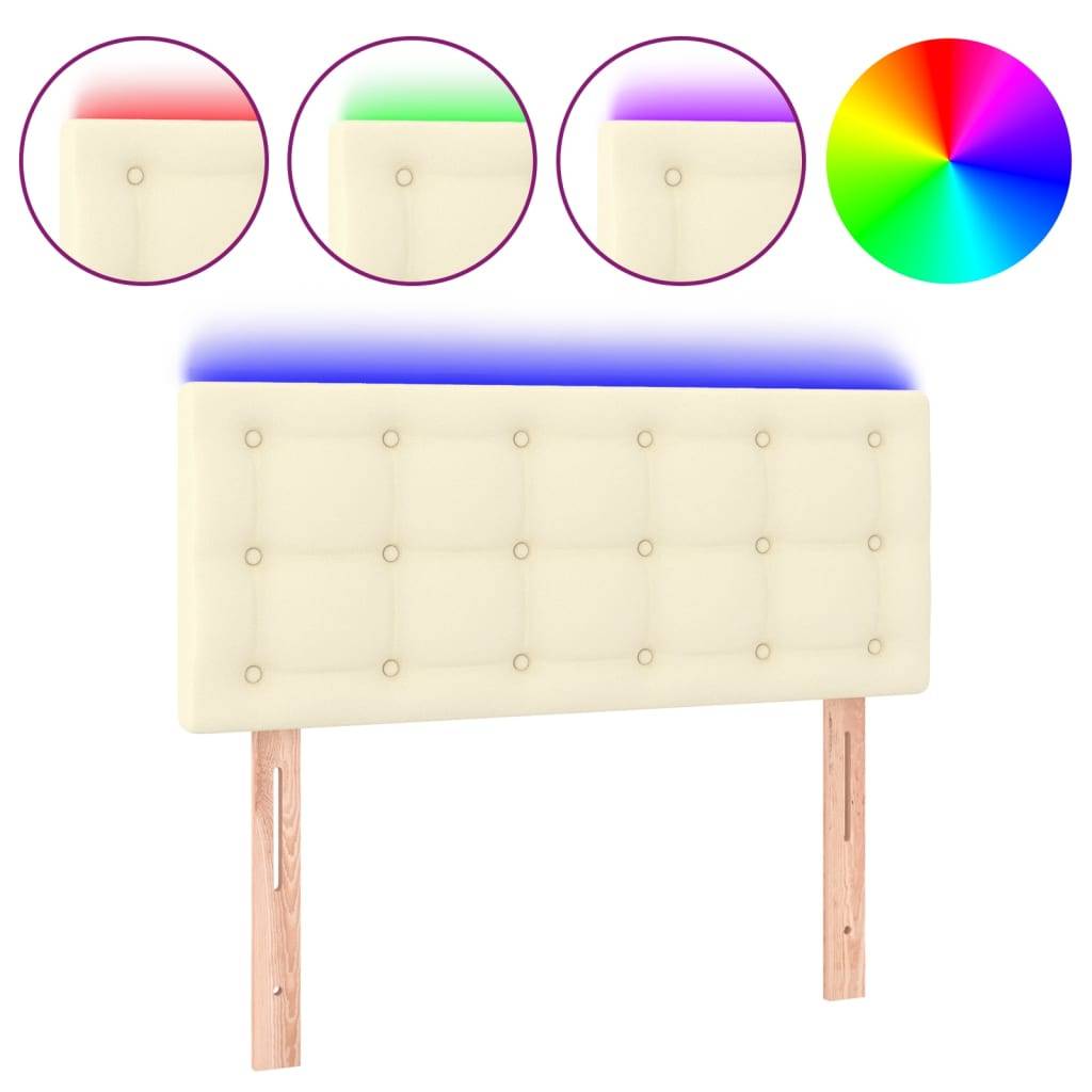 vidaXL LED Kopfteil Creme 80x5x78/88 cm Kunstleder