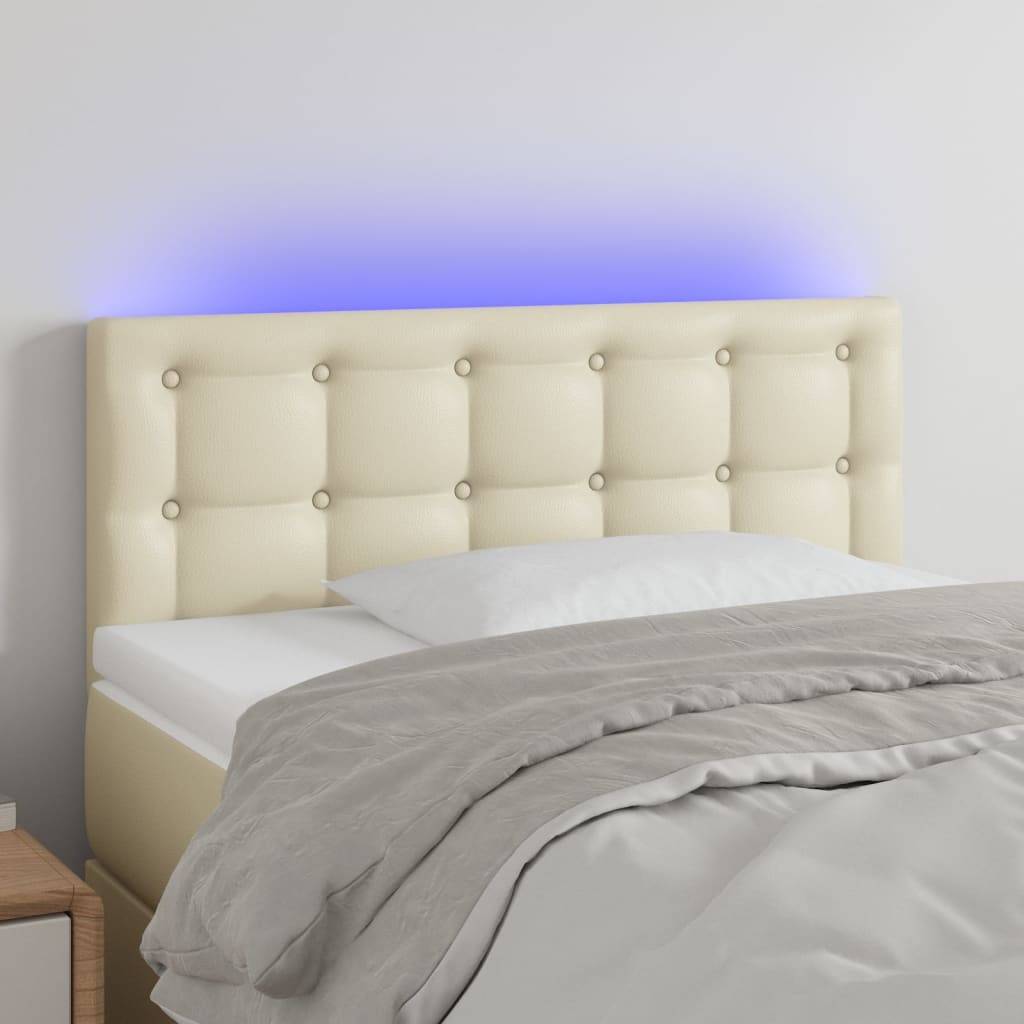 vidaXL LED Kopfteil Creme 80x5x78/88 cm Kunstleder