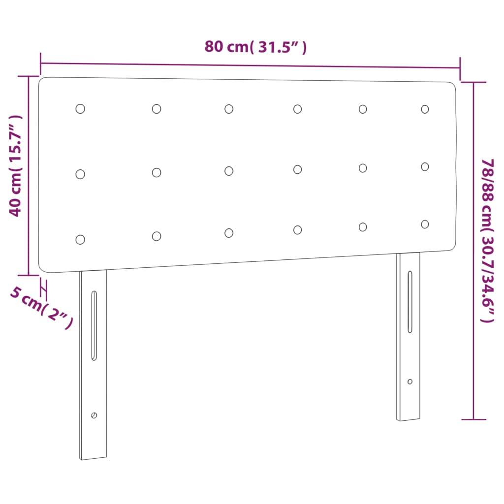 vidaXL LED Kopfteil Creme 80x5x78/88 cm Kunstleder
