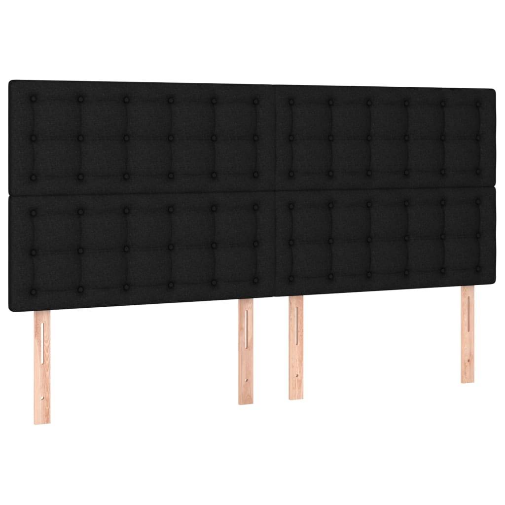 vidaXL Kopfteile 4 Stk. Schwarz 80x5x78/88 cm Stoff