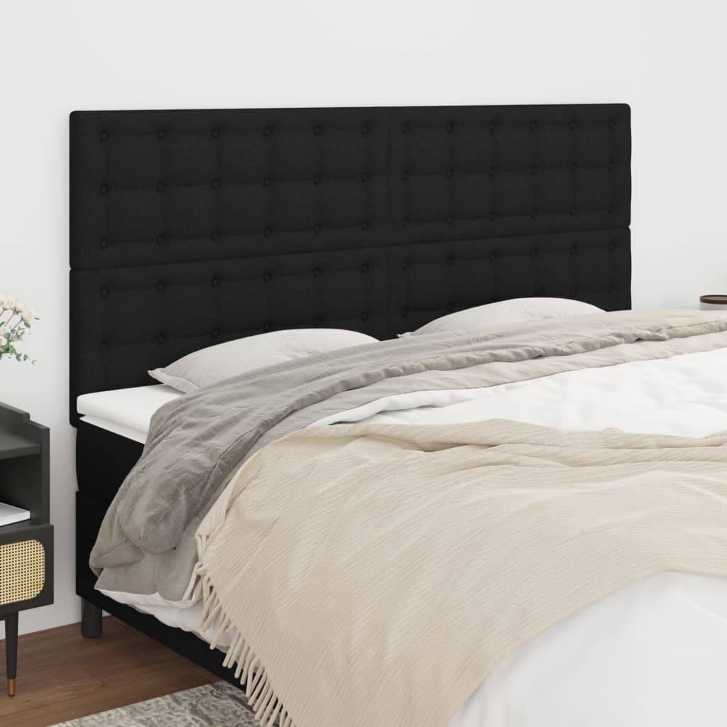 vidaXL Kopfteile 4 Stk. Schwarz 80x5x78/88 cm Stoff