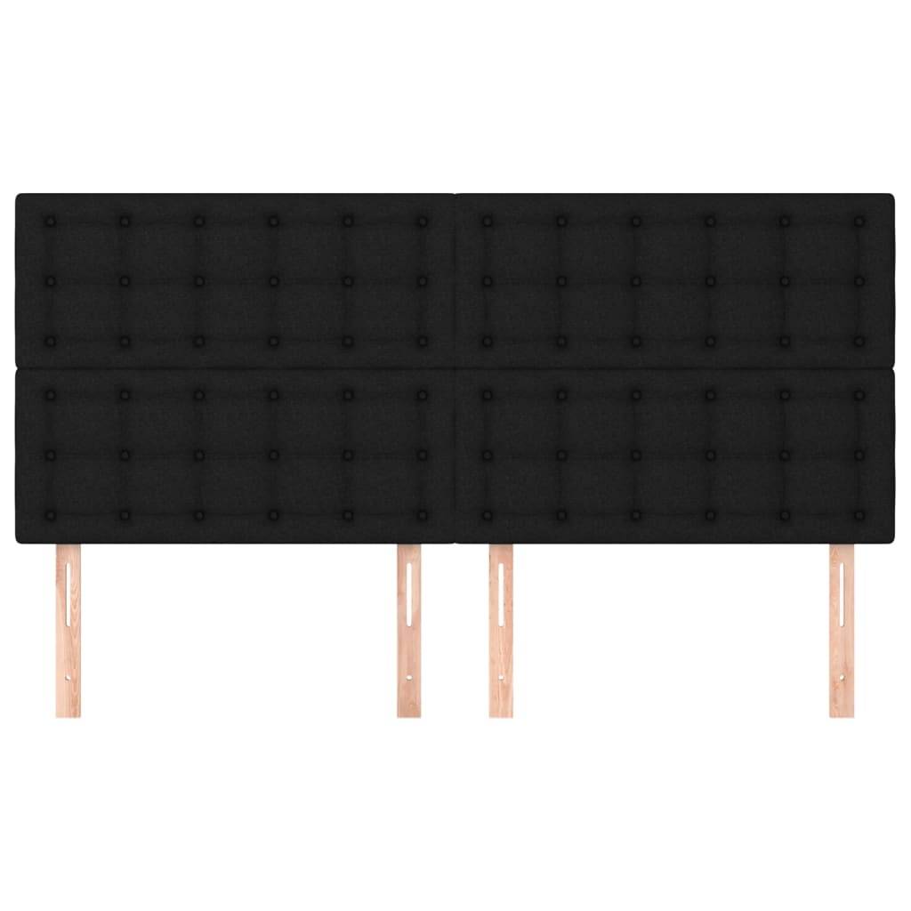 vidaXL Kopfteile 4 Stk. Schwarz 80x5x78/88 cm Stoff
