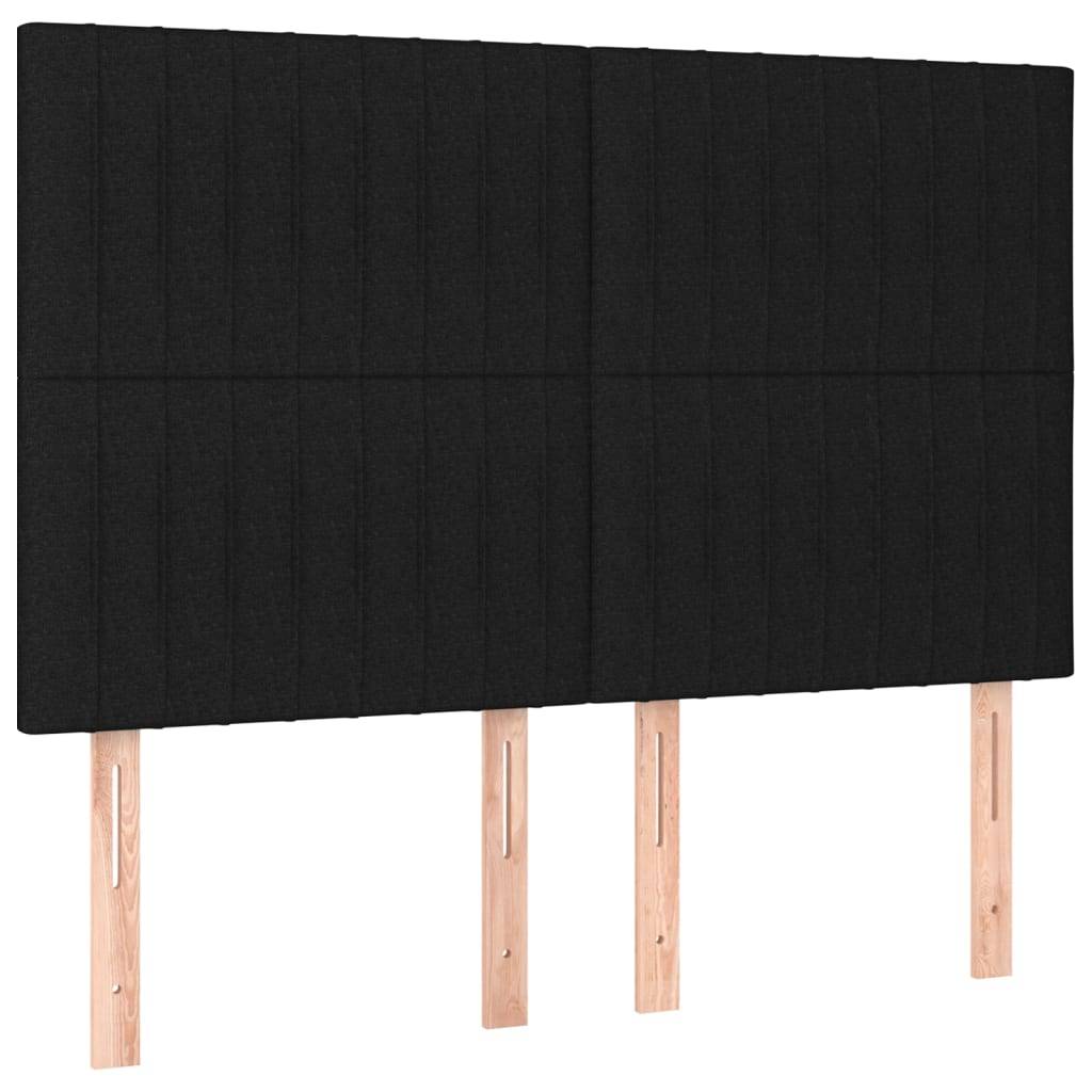 vidaXL Kopfteile 4 Stk. Schwarz 72x5x78/88 cm Stoff
