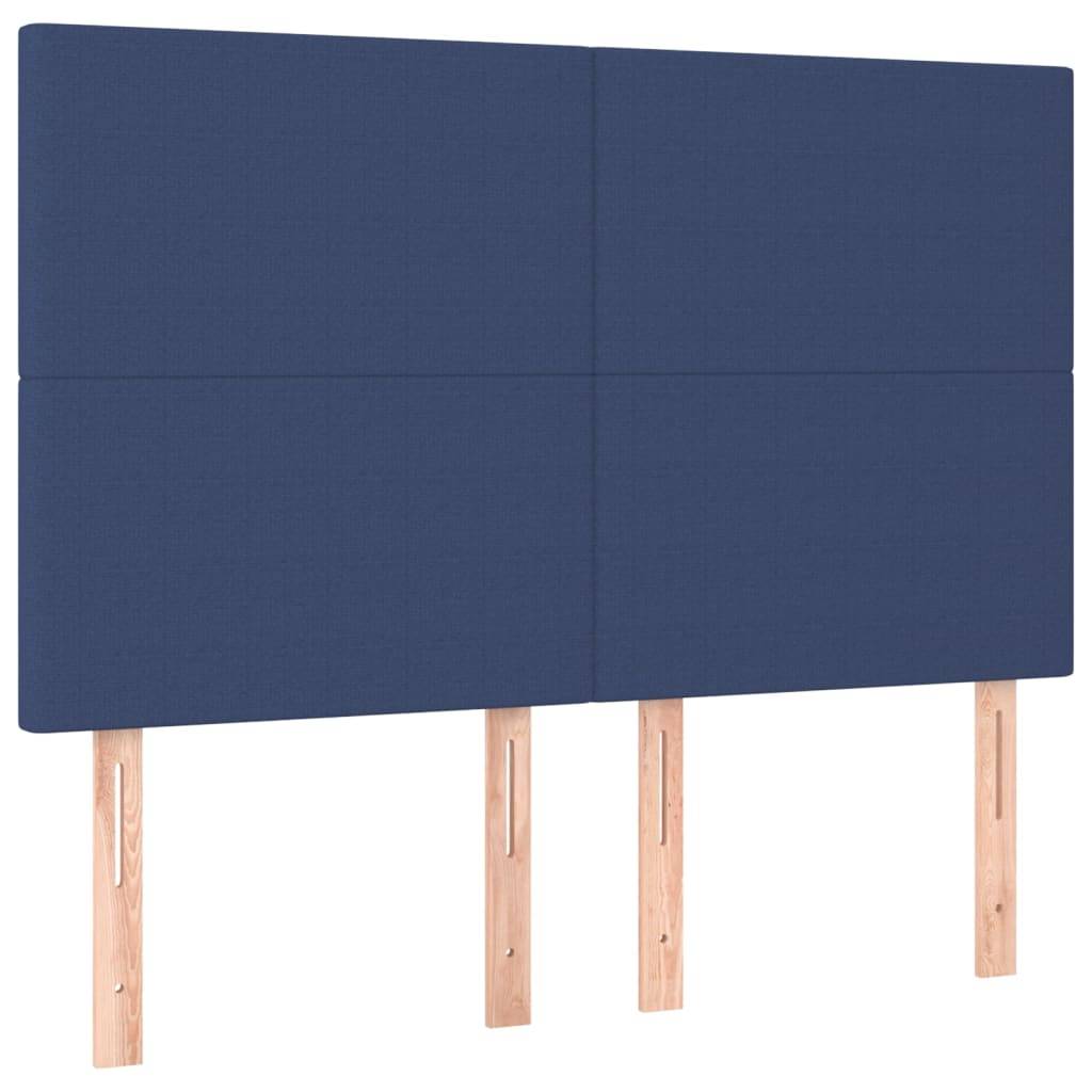 vidaXL Kopfteile 4 Stk. Blau 72x5x78/88 cm Stoff