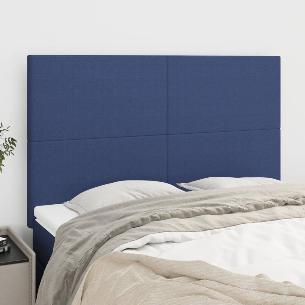 vidaXL Kopfteile 4 Stk. Blau 72x5x78/88 cm Stoff