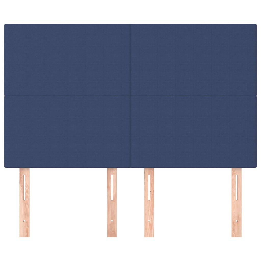 vidaXL Kopfteile 4 Stk. Blau 72x5x78/88 cm Stoff