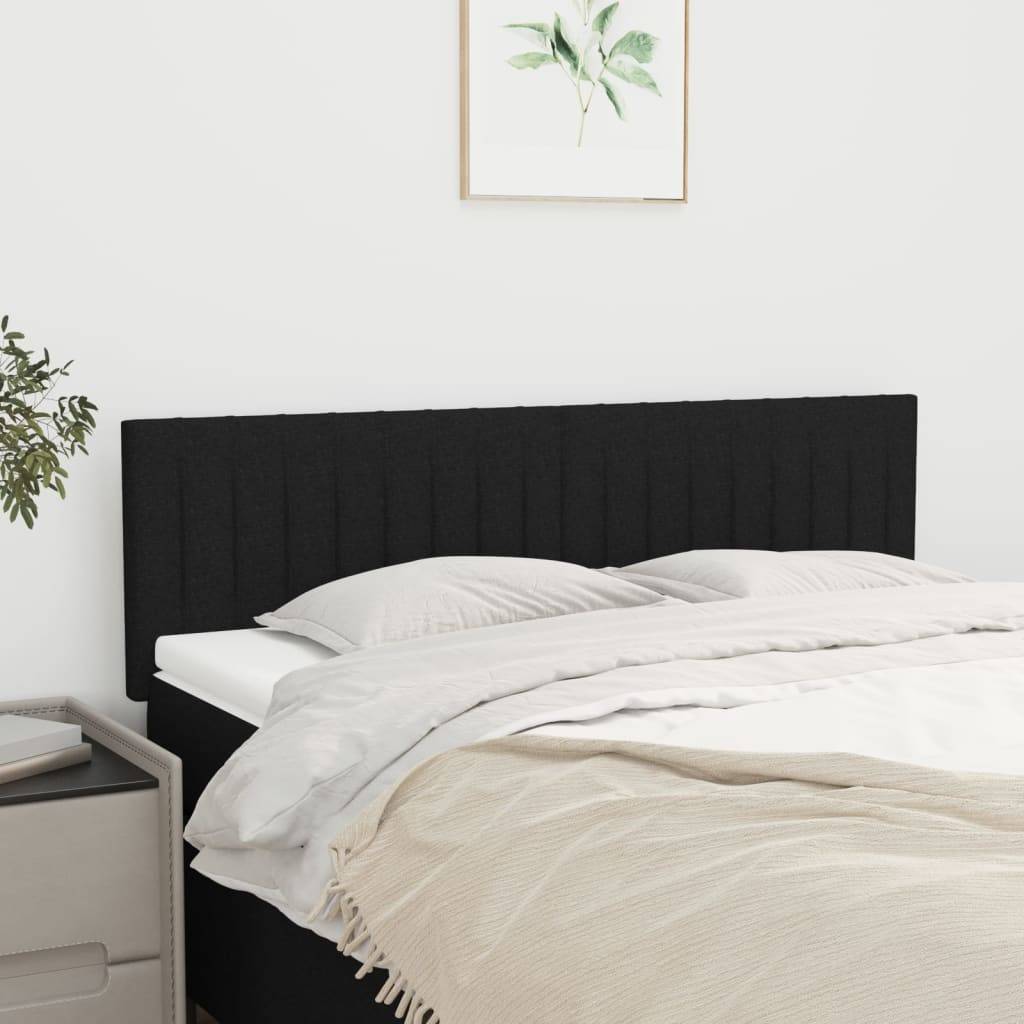 vidaXL Kopfteile 2 Stk. Schwarz 72x5x78/88 cm Stoff