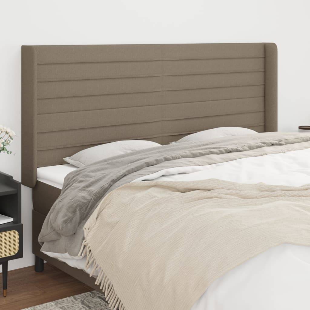 vidaXL Kopfteil mit Ohren Taupe 183x16x118/128 cm Stoff