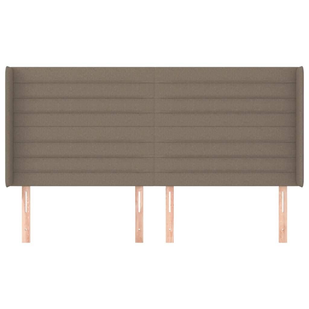 vidaXL Kopfteil mit Ohren Taupe 183x16x118/128 cm Stoff