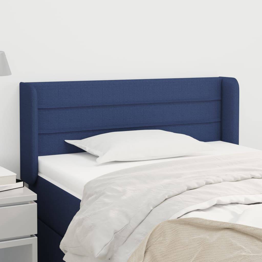 vidaXL Kopfteil mit Ohren Blau 103x16x78/88 cm Stoff