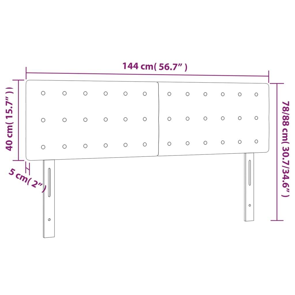 vidaXL Kopfteile 2 Stk. Grau 72x5x78/88 cm Kunstleder