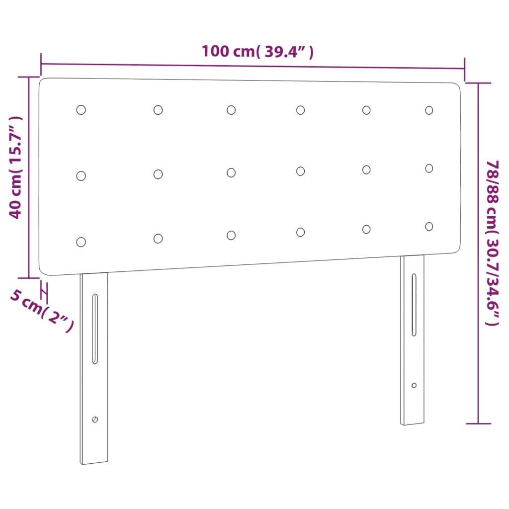 vidaXL Kopfteil Grau 100x5x78/88 cm Kunstleder