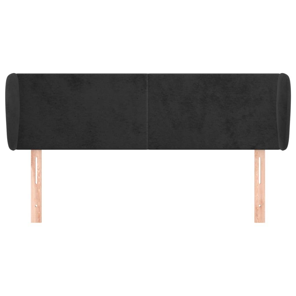 vidaXL Kopfteil mit Ohren Schwarz 147x23x78/88 cm Samt