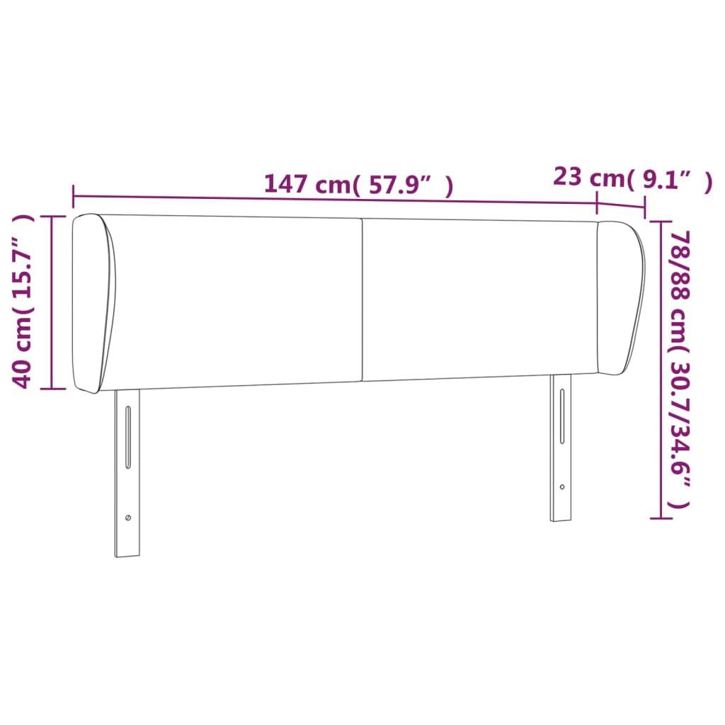 vidaXL Kopfteil mit Ohren Schwarz 147x23x78/88 cm Samt