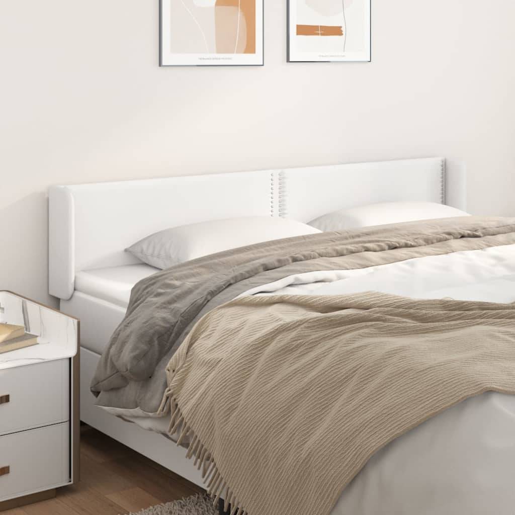 vidaXL Kopfteil mit Ohren Weiß 203x16x78/88 cm Kunstleder
