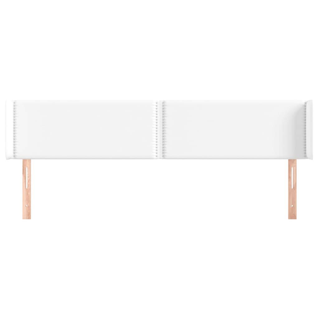 vidaXL Kopfteil mit Ohren Weiß 203x16x78/88 cm Kunstleder