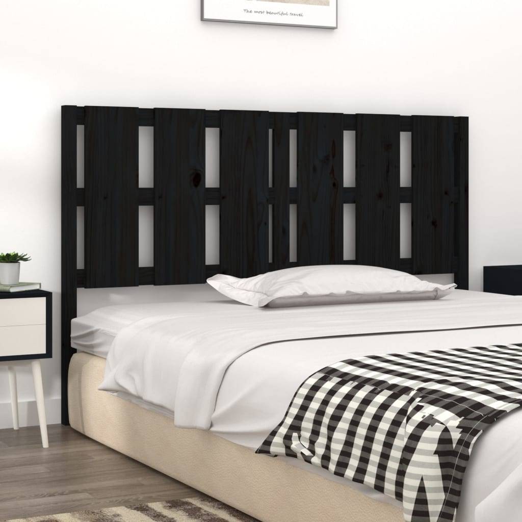 vidaXL Bett-Kopfteil Schwarz 155,5x4x100 cm Massivholz Kiefer