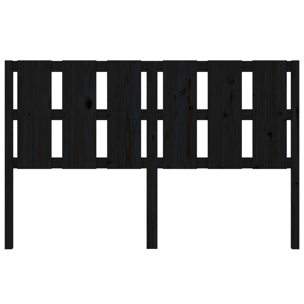 vidaXL Bett-Kopfteil Schwarz 155,5x4x100 cm Massivholz Kiefer