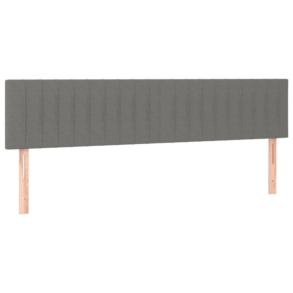 vidaXL LED Kopfteil Dunkelgrau 160x5x78/88 cm Stoff