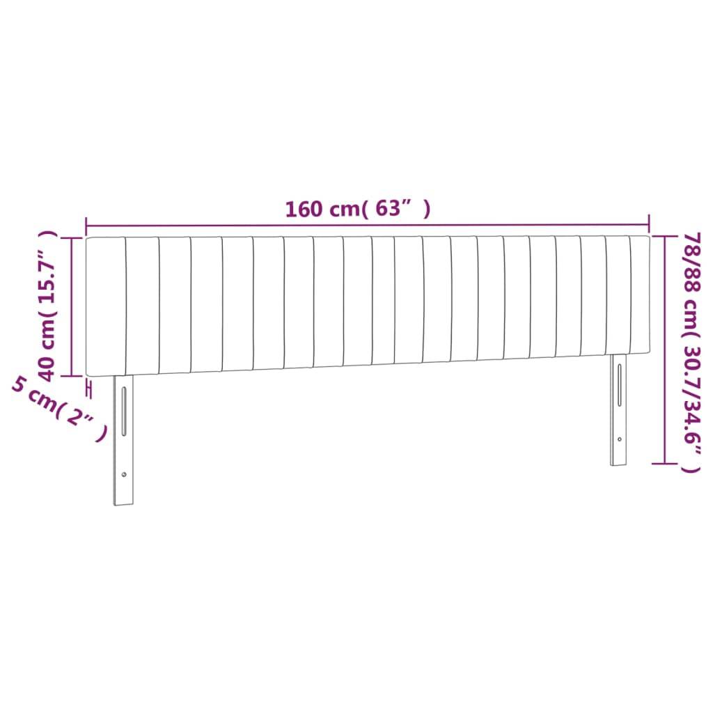 vidaXL LED Kopfteil Dunkelgrau 160x5x78/88 cm Stoff
