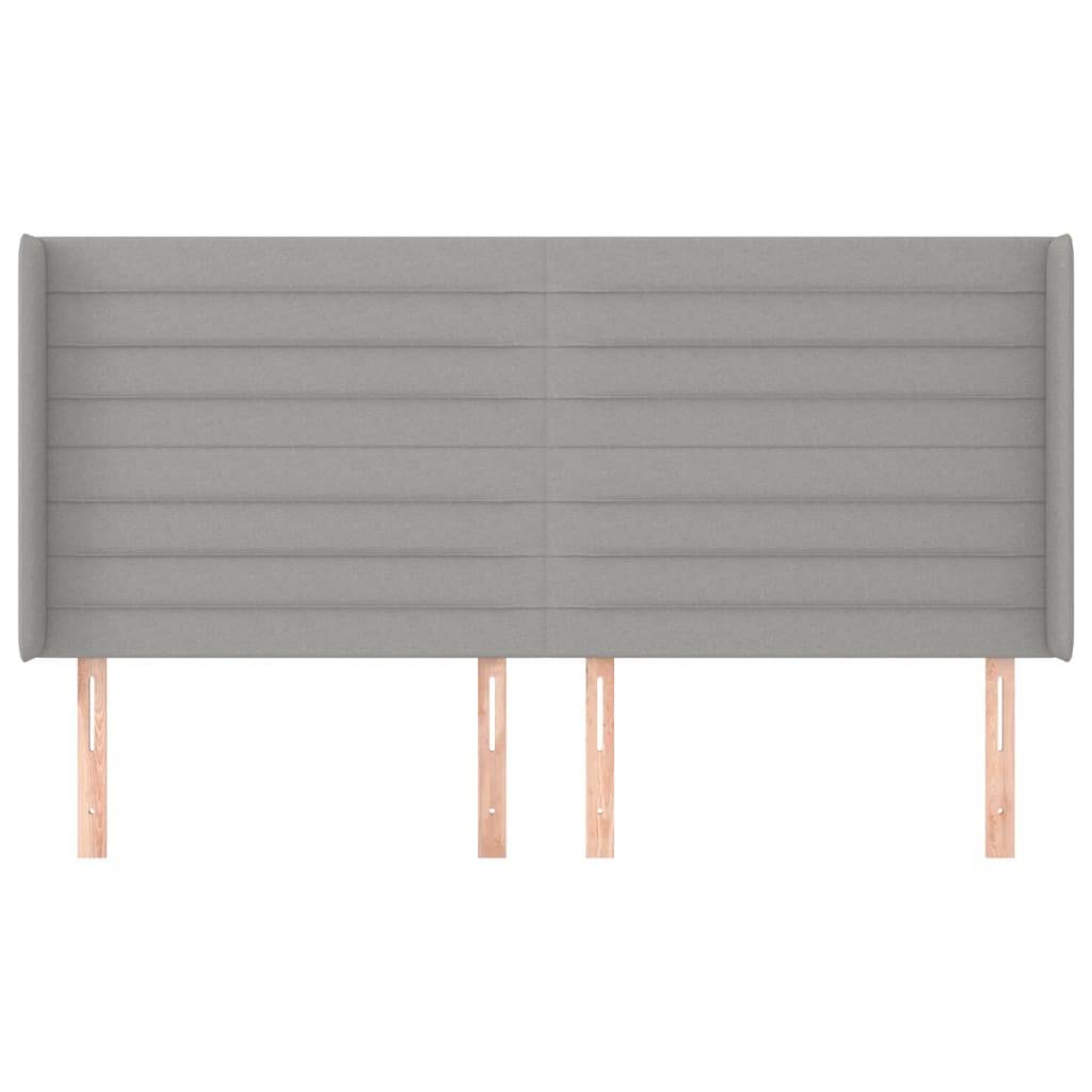 vidaXL Kopfteil mit Ohren Hellgrau 183x16x118/128 cm Stoff