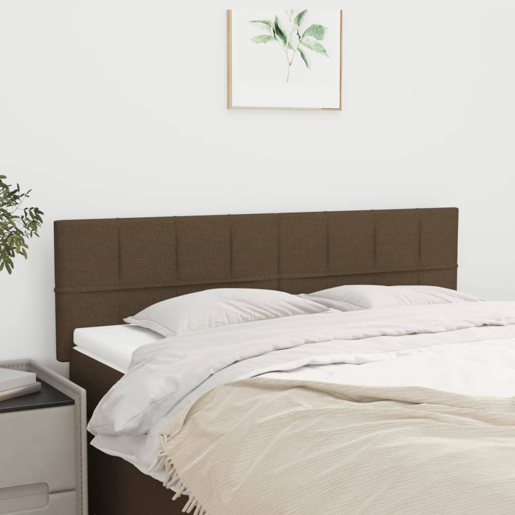 vidaXL Kopfteile 2 Stk. Dunkelbraun 72x5x78/88 cm Stoff