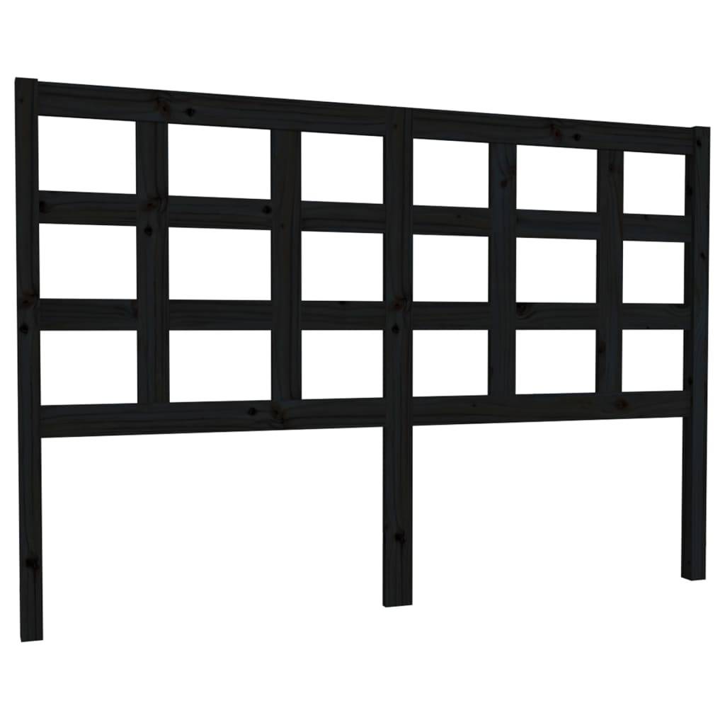 vidaXL Kopfteil Schwarz 145,5x4x100 cm Massivholz Kiefer
