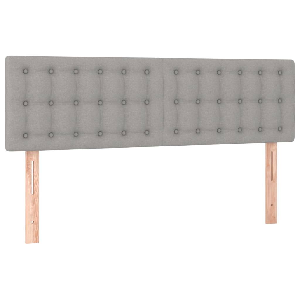 vidaXL LED Kopfteil Hellgrau 144x5x78/88 cm Stoff
