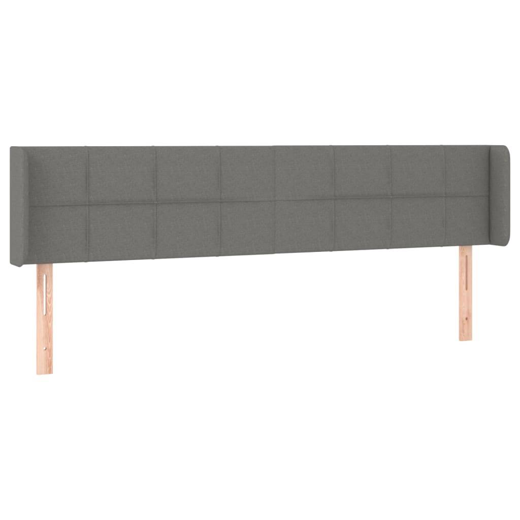 vidaXL LED Kopfteil Dunkelgrau 203x16x78/88 cm Stoff