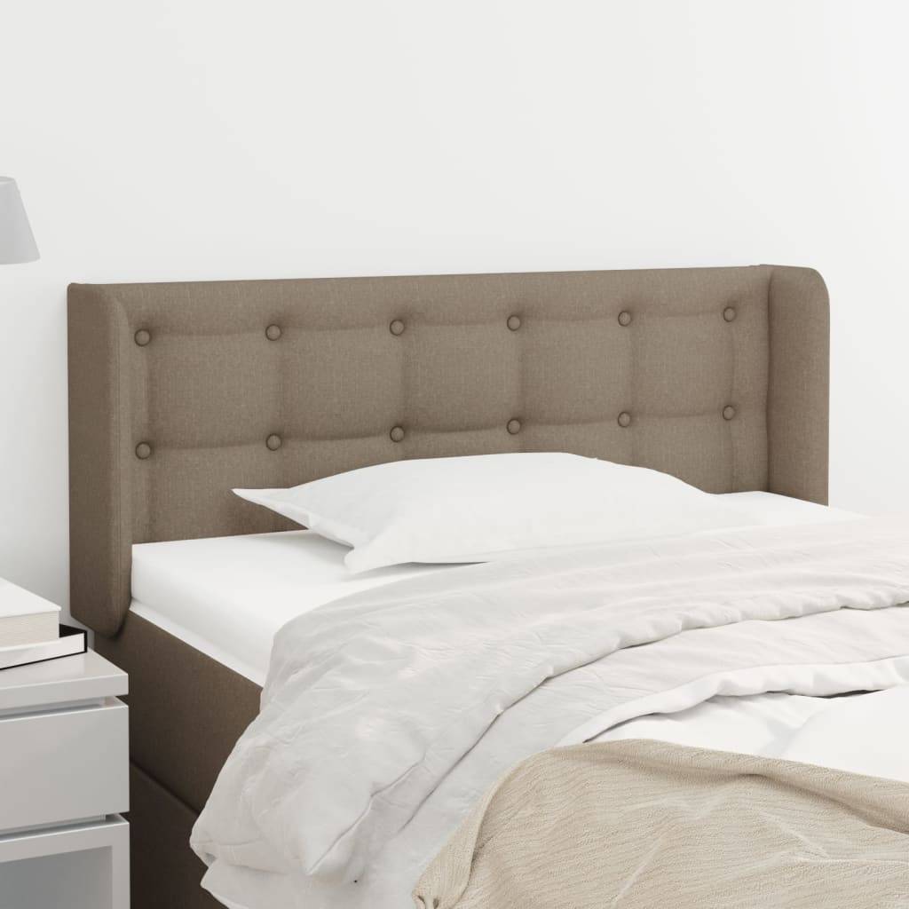 vidaXL Kopfteil mit Ohren Taupe 93x16x78/88 cm Stoff