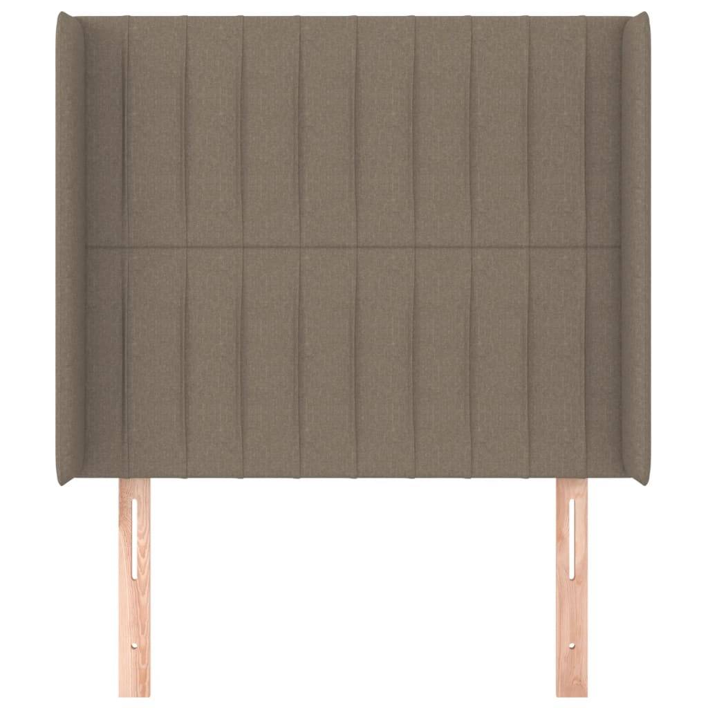 vidaXL Kopfteil mit Ohren Taupe 103x16x118/128 cm Stoff