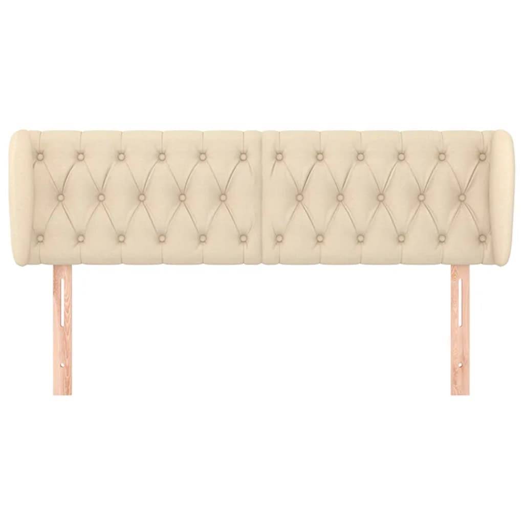 vidaXL Kopfteil mit Ohren Creme 163x23x78/88 cm Stoff